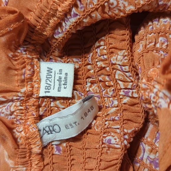 Cato Spring Bloom Paisley Smocked Off The Shoulder Peplum Blouse - Picture 3 of 7